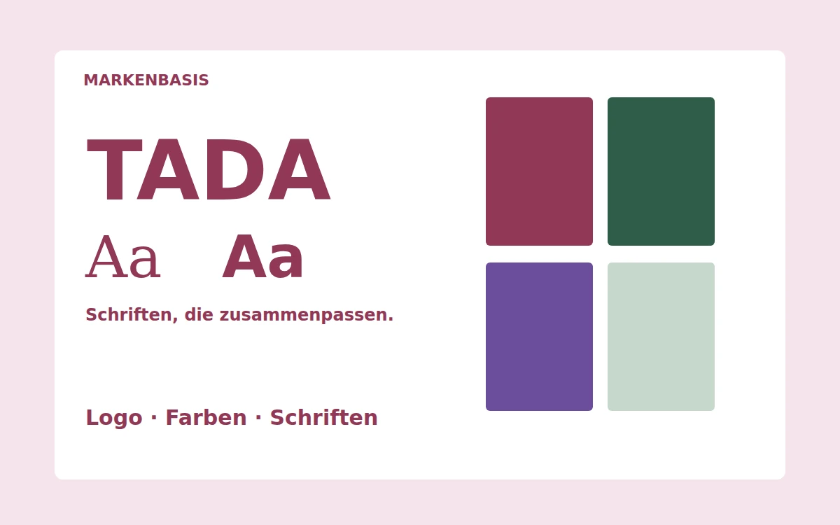 Gestaltungsbeispiel: Markenbasis – Logo, Farben und Schriften