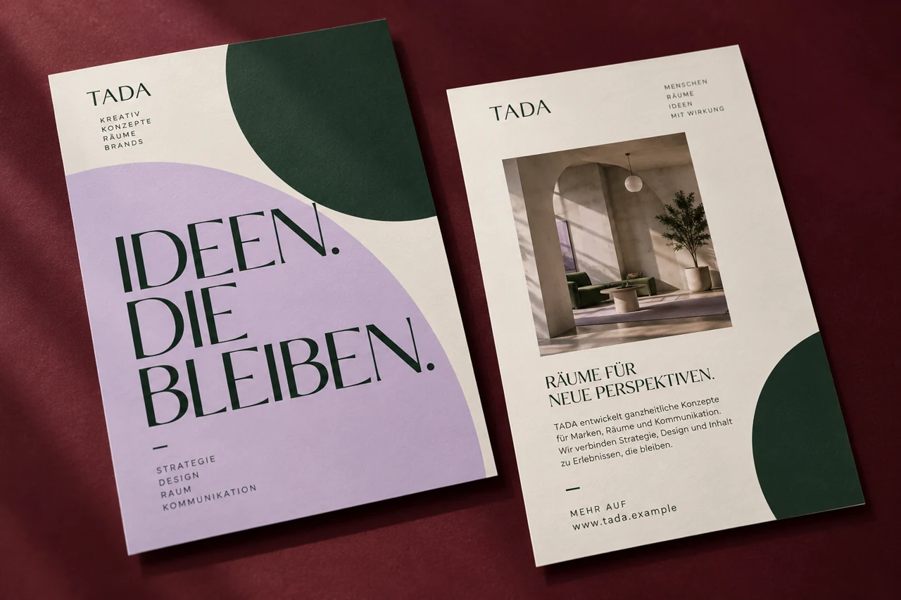 Gestaltungsbeispiel: Flyer gestalten – DIN A5, zwei Seiten