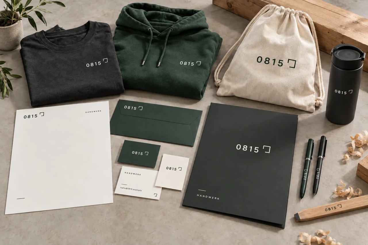 Gestaltungsbeispiel: 3 Produktmockups mit deinem Logo oder Motiv