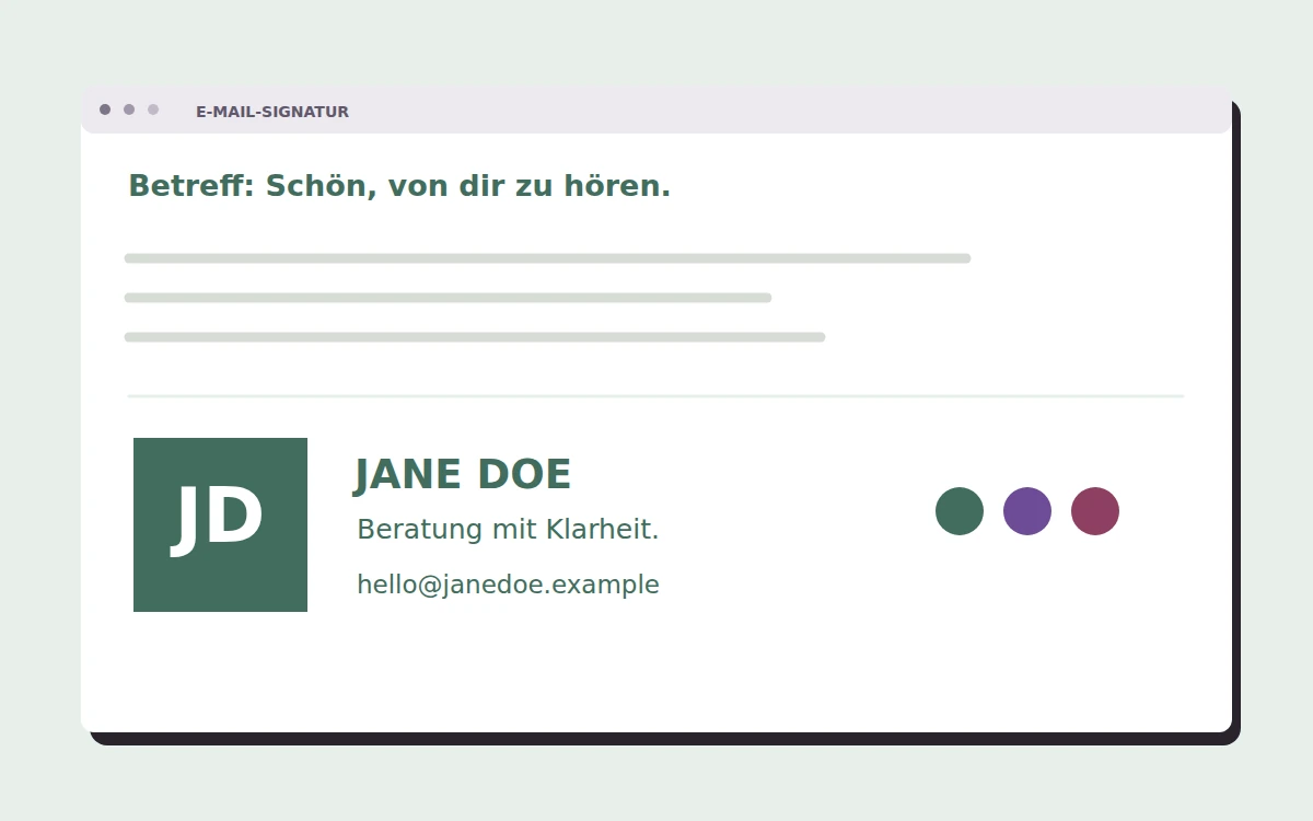 Gestaltungsbeispiel: E-Mail-Signatur gestalten