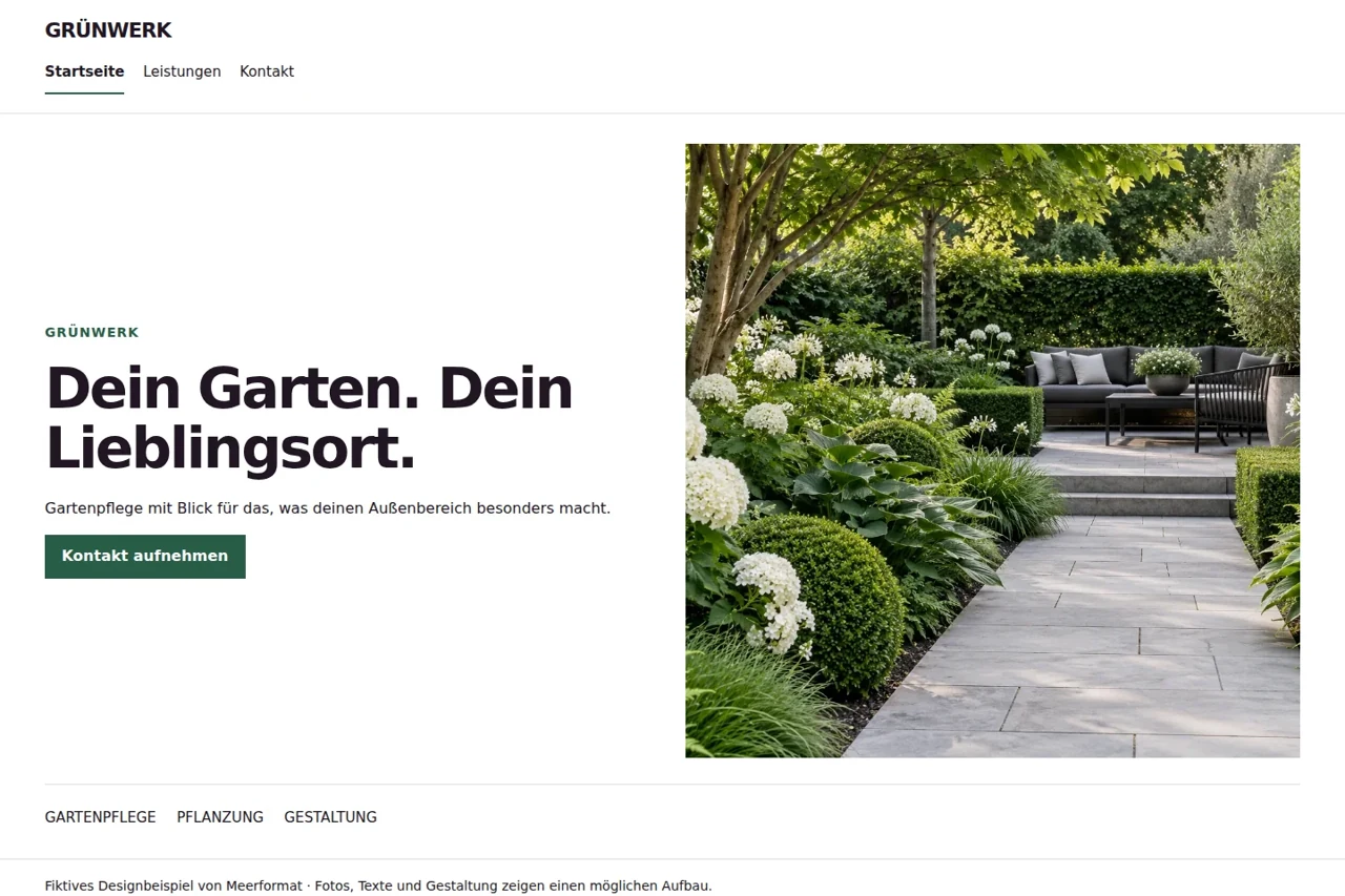 Website-Vorschau für den klaren Einstieg