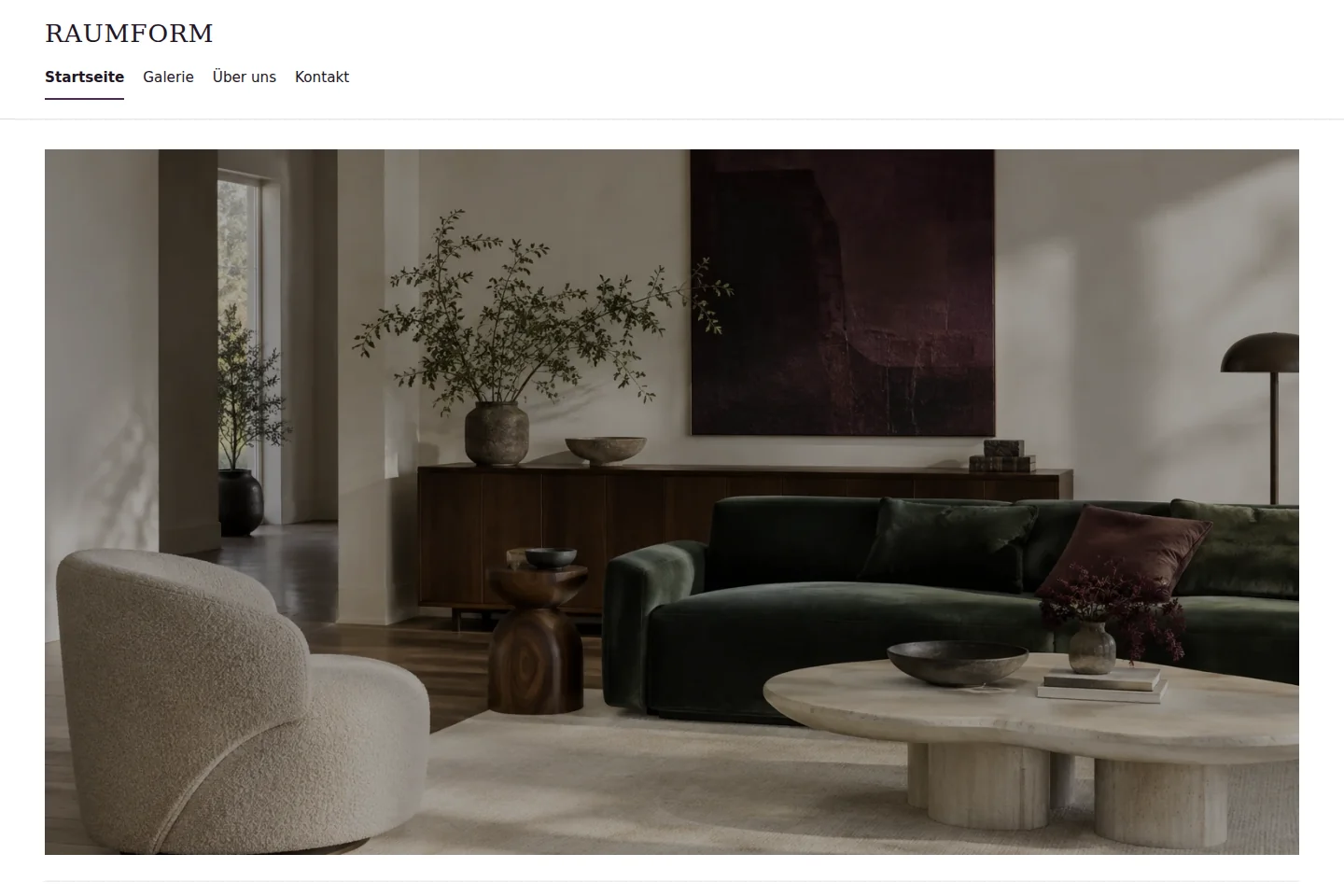 Portfolio-Website mit Galerie als Angebotsbeispiel